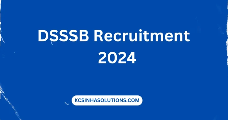 DSSSB Recruitment 2024